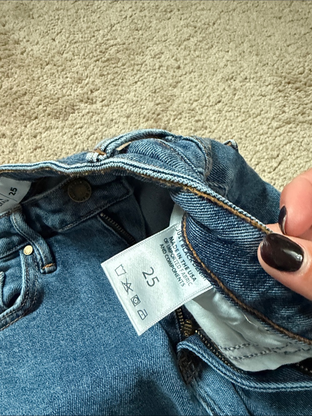 Just Black Dark Blue Wide-Leg Frayed Hem Jeans - Picture 4 of 4